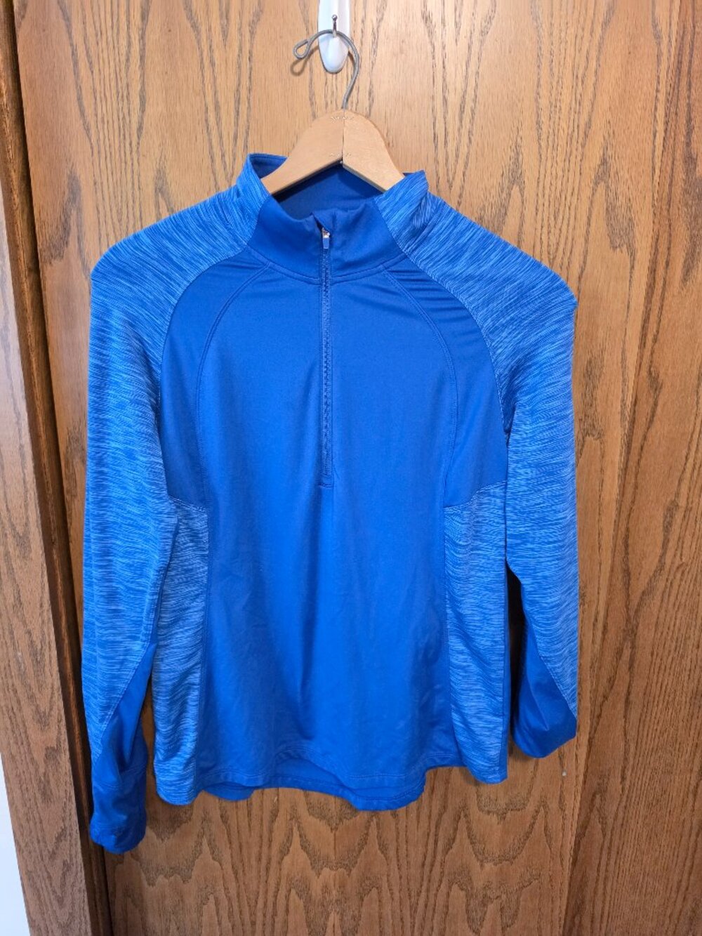 Danskin Now Performance Quarter Zip Space Dye Pullover Top  Medium 8-1